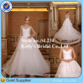 New fashion simple casual short sleeve bridal wedding dress